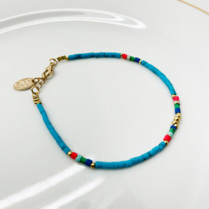 Bracelet pierre de howlite turquoise