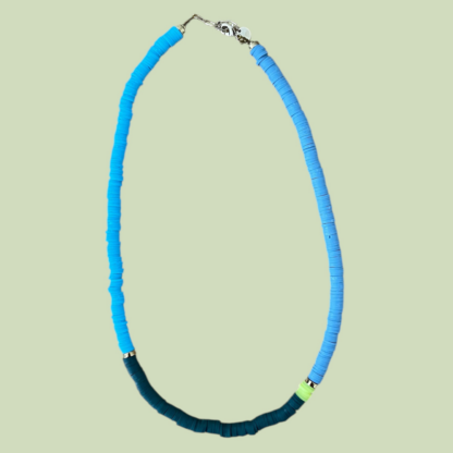 collier-heishi-summer bleu-vert sapin - cyan
