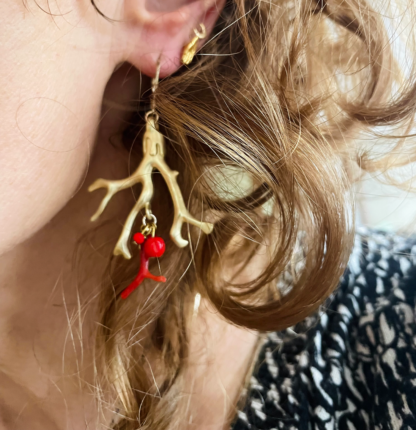 Boucles corail pièce unique