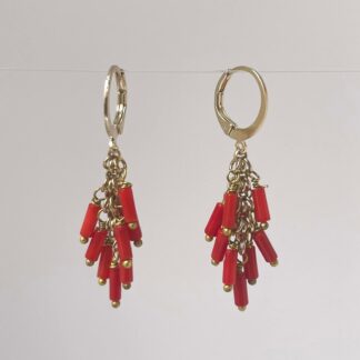 Boucles d'oreilles plume de CORAIL