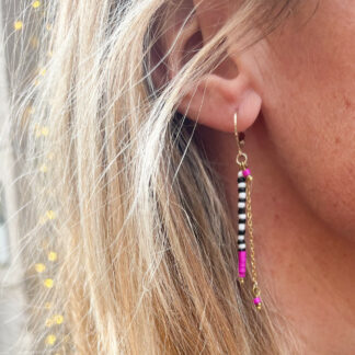 Boucles pendantes Wild Candy noir, blanc & couleurs